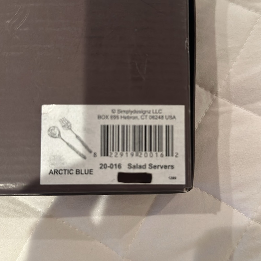 NWT Simplydesignz Modern Metals Salad Servers, Spoon & Fork in Arctic Blue. - Picture 4 of 5